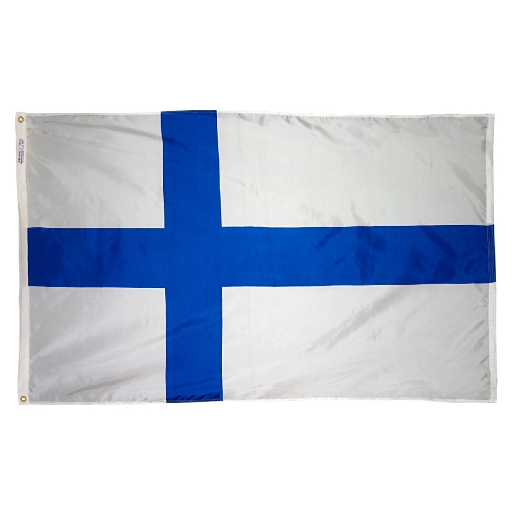 Finland Flag - Grommets 2 Nylon Finland Flag Grommets Finish