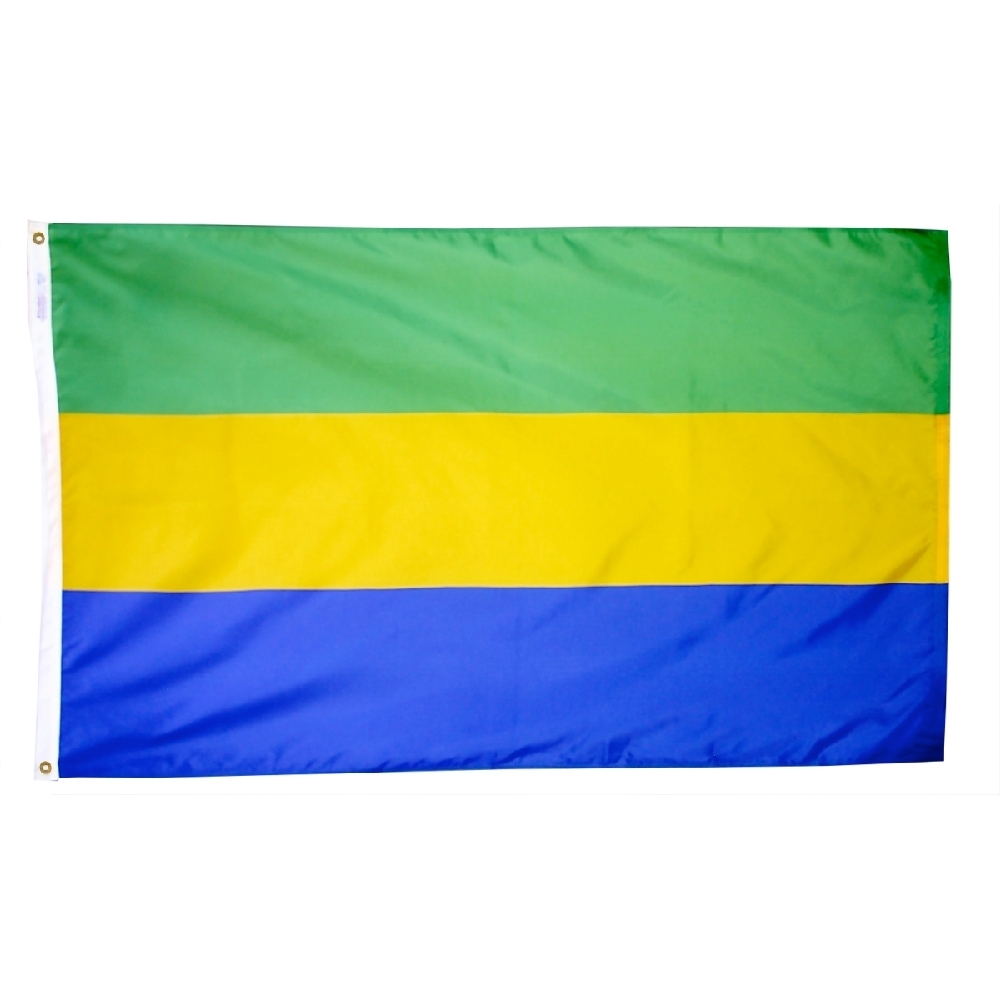Gabon Flag - Grommets 2 Nylon Gabon Flag