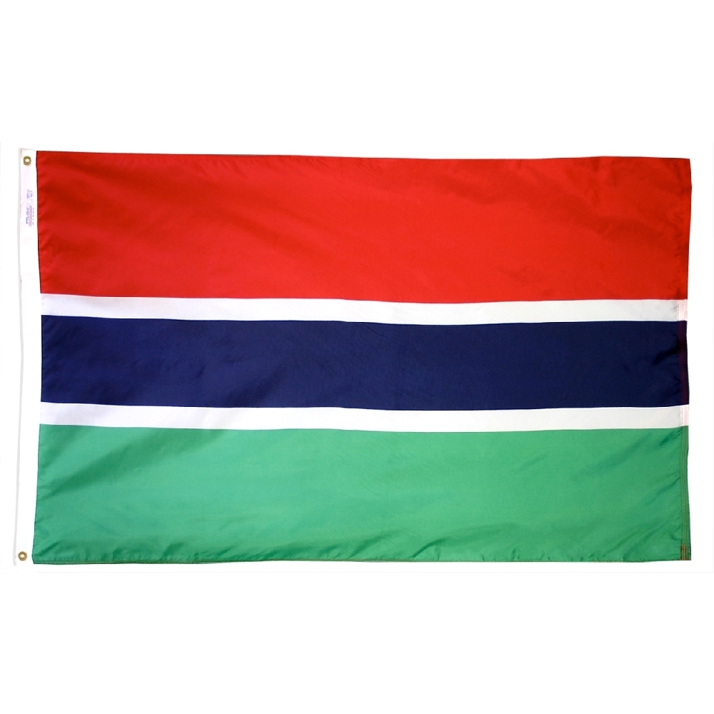 Gambia Flag - Grommets 2 Nylon Gambia Flag Grommets