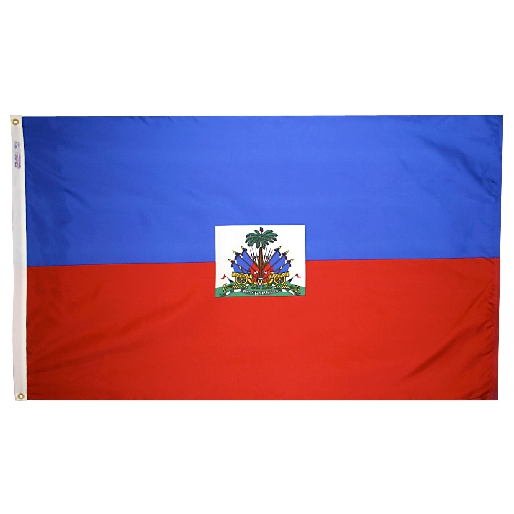 Haiti Government Flag - Grommets 2 Haiti Government Flag Grommets