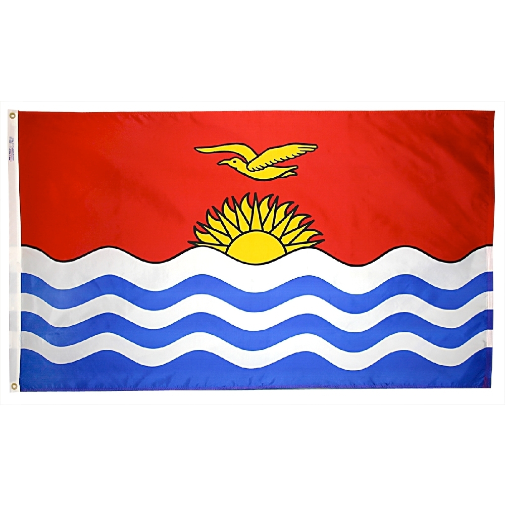 Kiribati Flag - Grommets 2 Nylon Kiribati Flag Grommets Finish