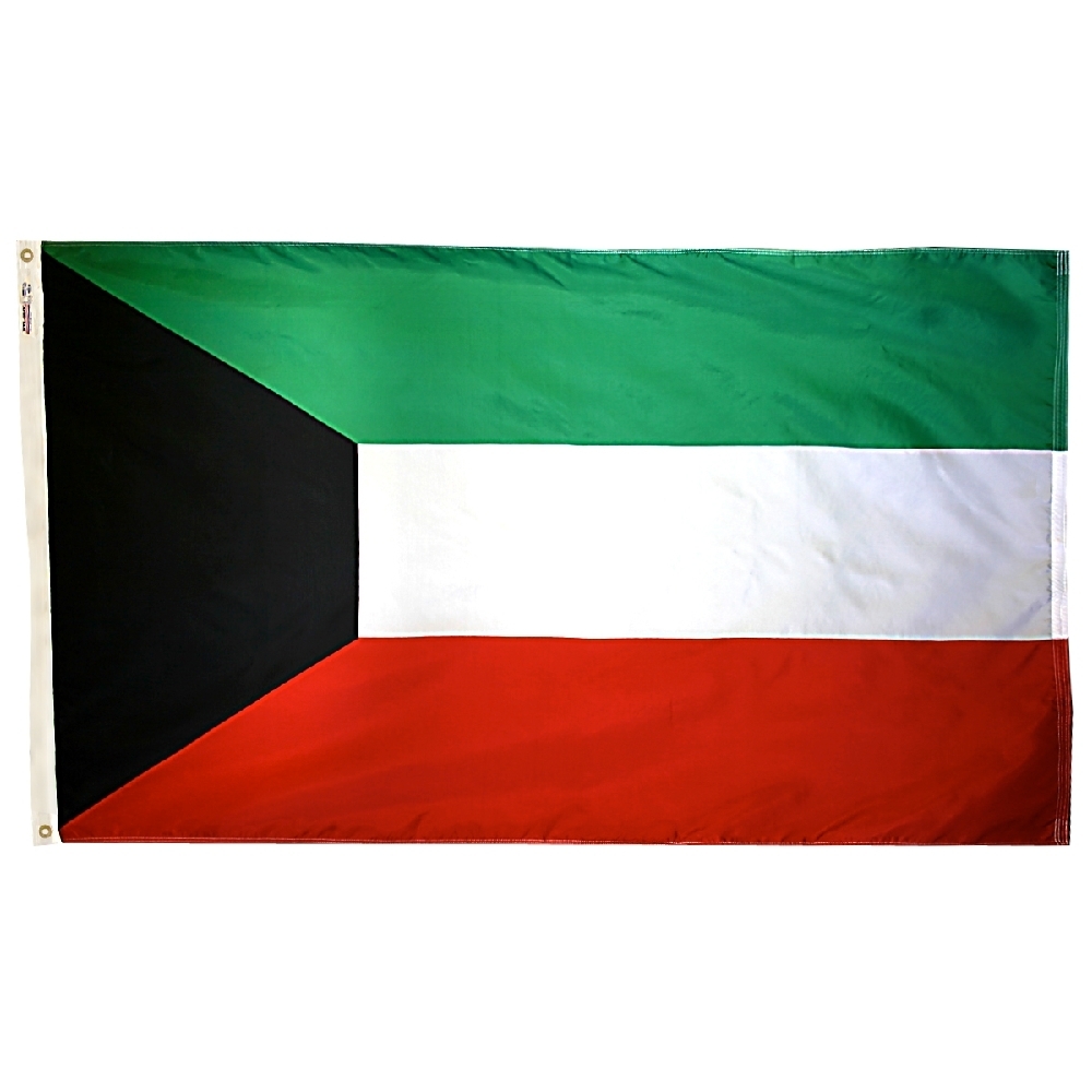 Kuwait Flag - Grommets 2 Nylon Kuwait Flag Grommets Finish