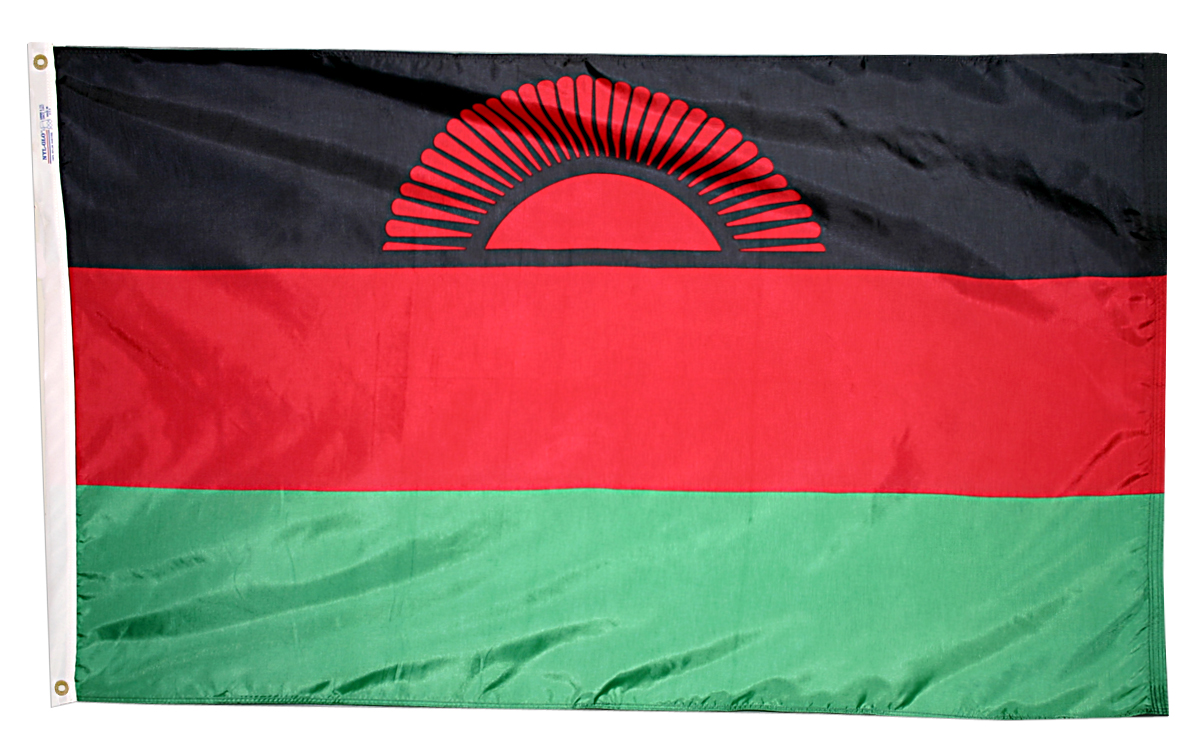 Malawi Flag - Grommets 2 Nylon Malawi Flag Grommets Finish