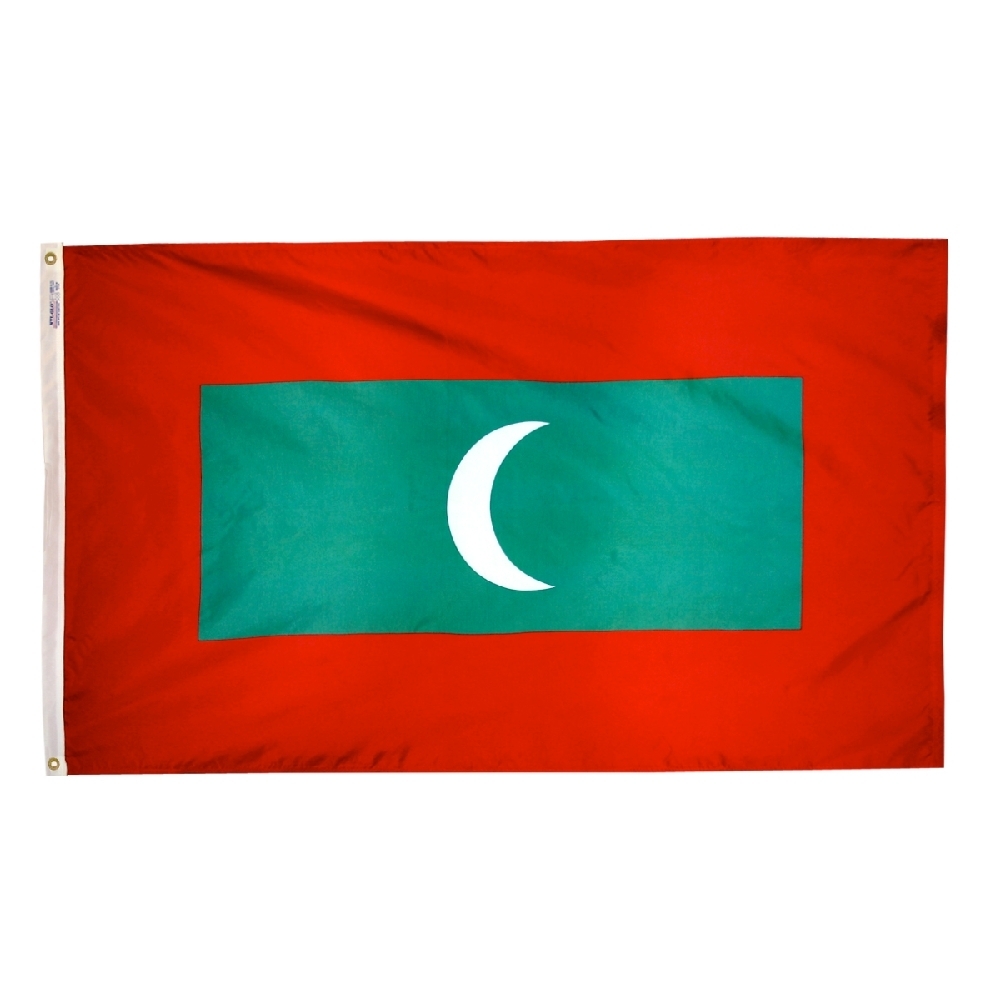 Maldives Flag - Grommets 2 Nylon Maldives Flag Grommets Finish