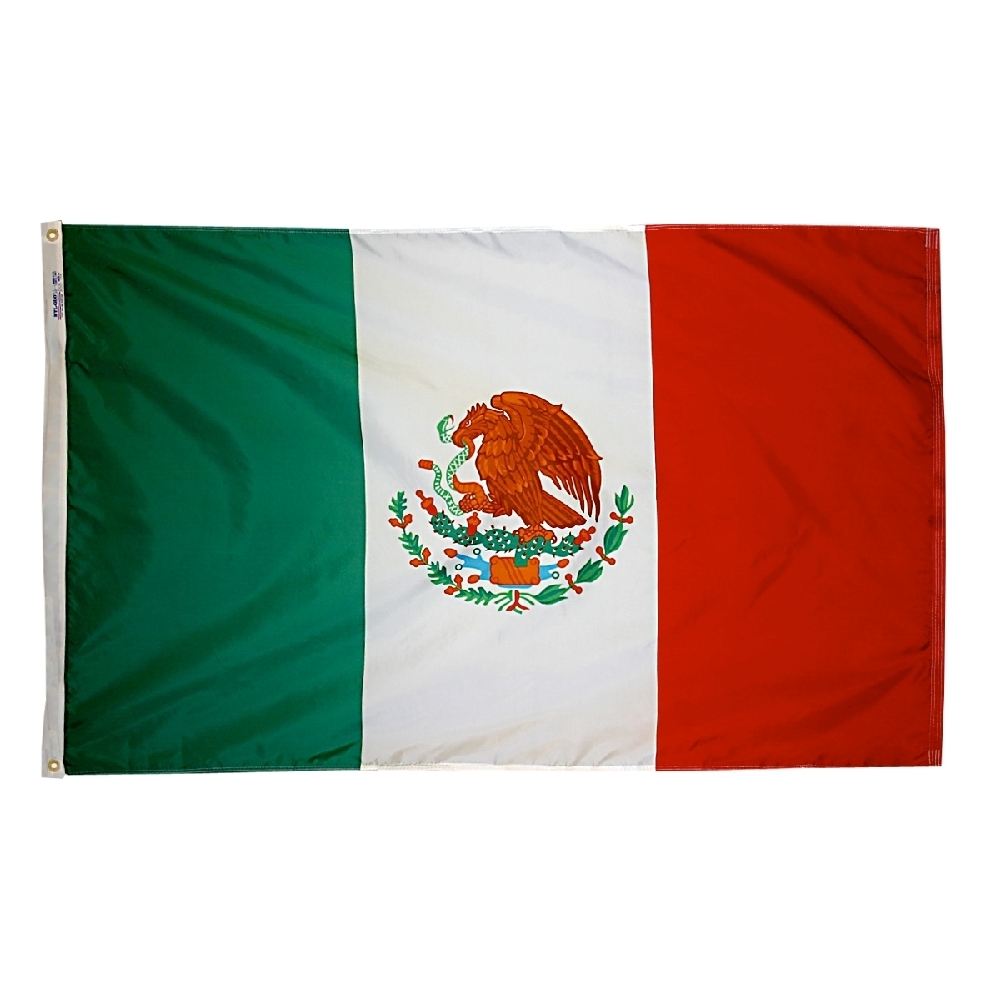 Mexico Flag - Grommets 2 Nylon Mexico Flag Grommets Finish