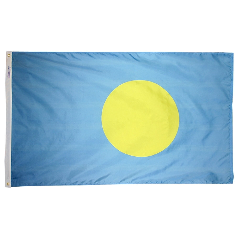Palau Flag - Grommets 2 Nylon Palau Flag Grommets Finish