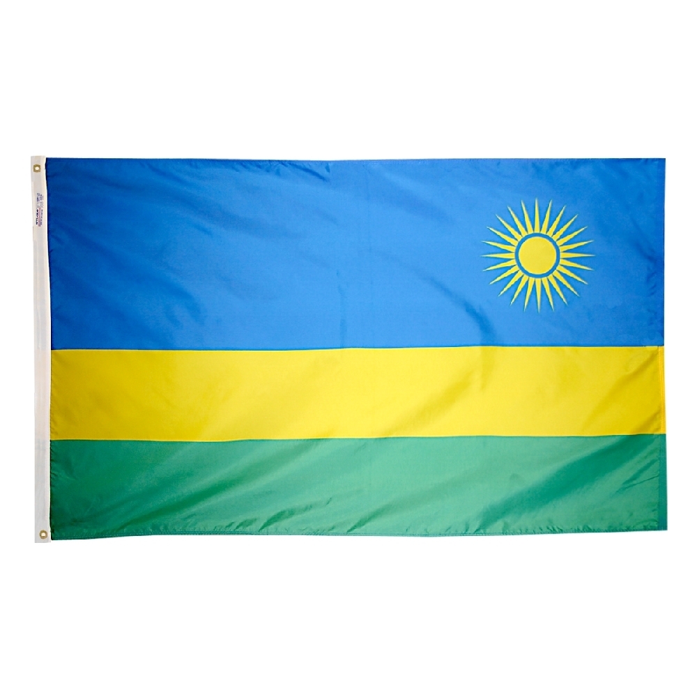 Rwanda Flag - Grommets 2 Nylon Rwanda Flag Grommets Finish