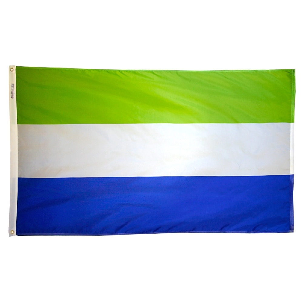 Sierra Leone Flag - Grommets 21 Nylon Sierra Leone Flag Grommets Finish
