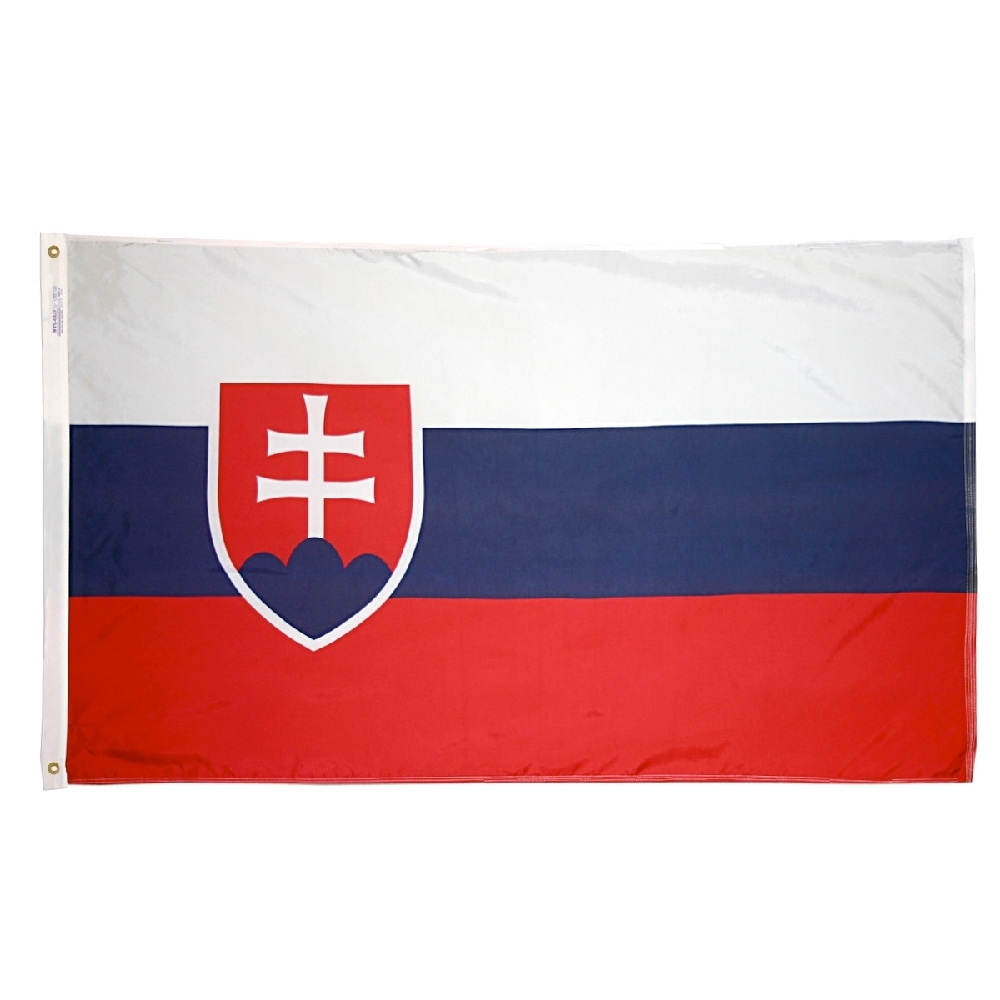 Slovak Republic Flag - Grommets 2 Nylon Slovak Republic Flag Grommets Finish