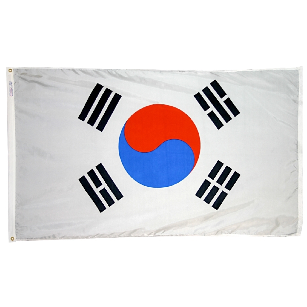 South Korea Flag - Grommets 2 Nylon South Korea Flag Grommets Finish