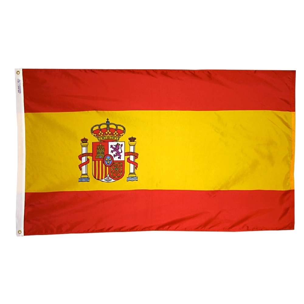 Spain Government Flag - Grommets 2 Nylon Spain Government Flag Grommets Finish