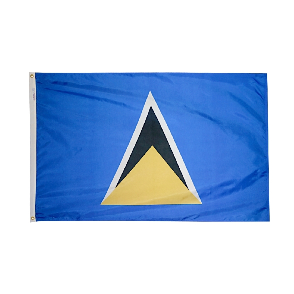 Saint Lucia Flag - Grommets 2 Nylon Saint Lucia Flag Grommets Finish