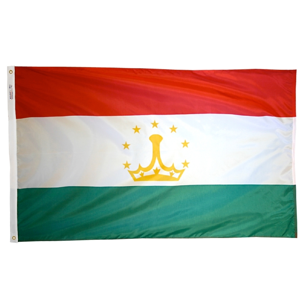 Tajikistan Flag - Grommets 2 Nylon Tajikistan Flag Grommets Finish