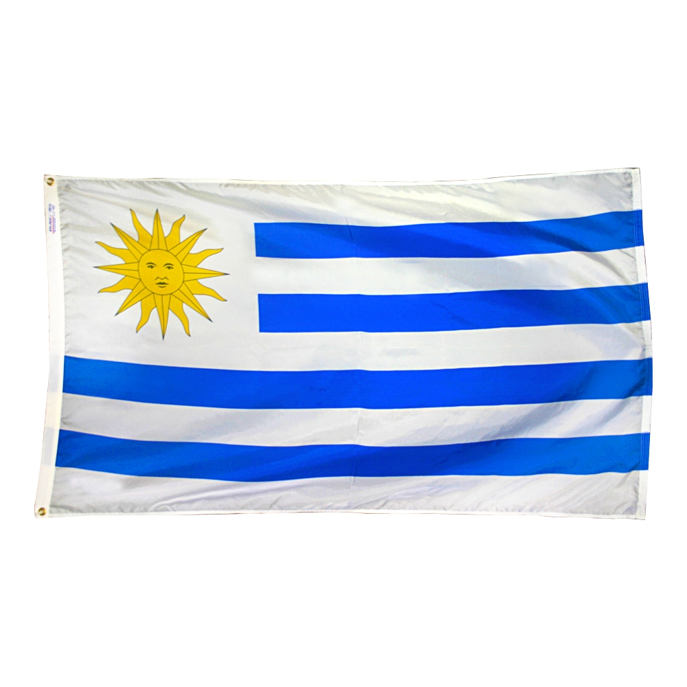 Uruguay Flag - Grommets 2 Nylon Uruguay Flag Grommets Finish