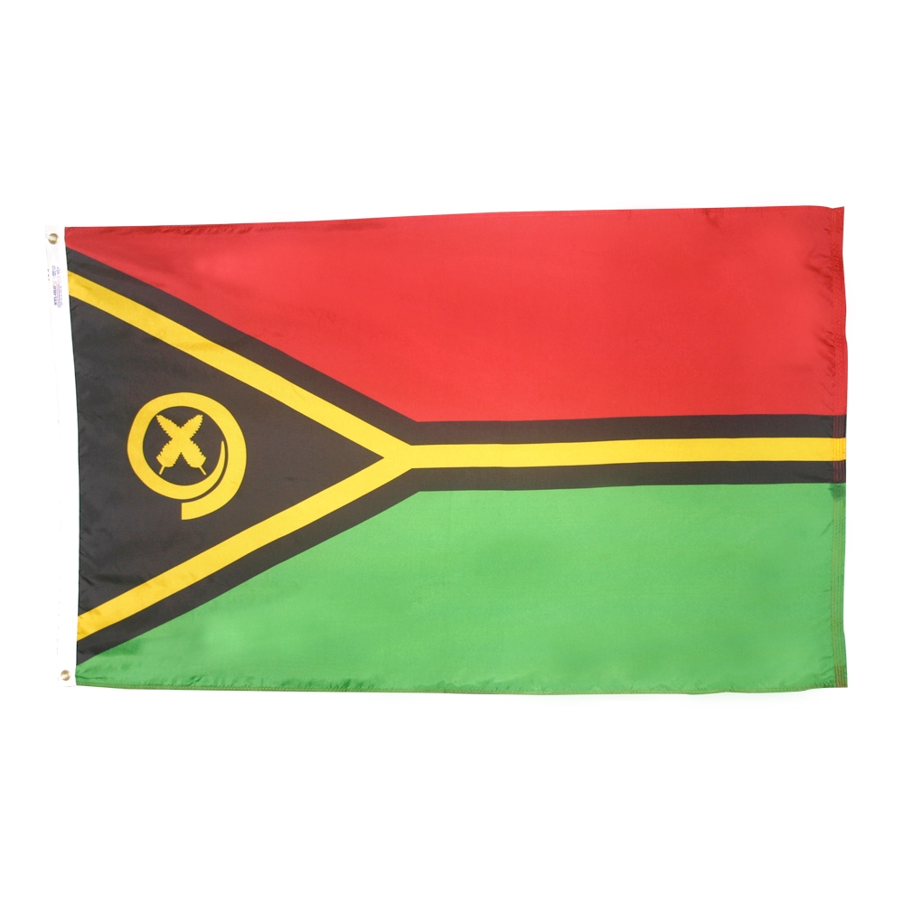 Vanuatu Flag - Grommets 2 Nylon Vanuatu Flag Grommets Finish