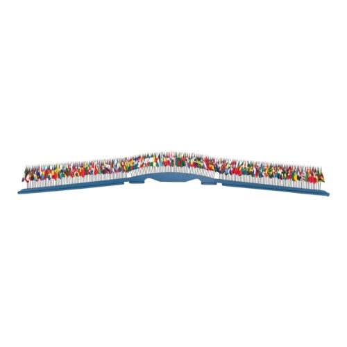 United Nations Miniature Flag Base Set Blue Wood
