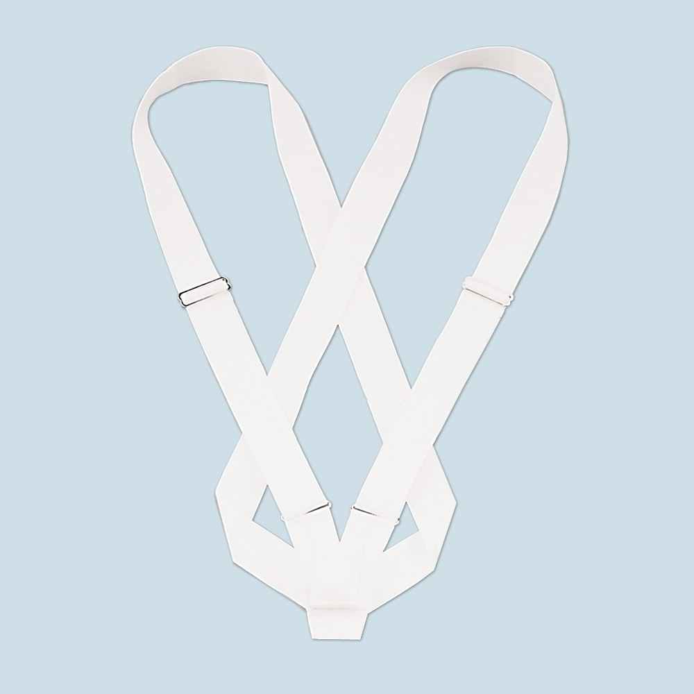 Double Strap Web Belt - White 2 Double Strap Web Belt White for parade and ceremonial flagpoles