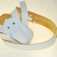 Double Strap Leather Belt - White