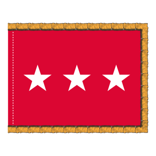 Army 3 Star General Officer Flag Fringe Finish