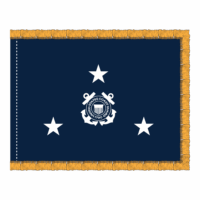 USCG 3 Star Blue Admiral Flag - Fringe