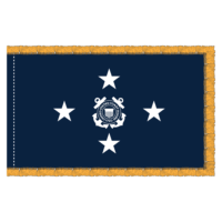 USCG 4 Star Blue Admiral Flag - Fringe
