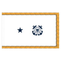 USCG 1 Star White Admiral Flag - Fringe