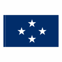 Navy 4 Star Blue Admiral Flag - Pole Hem