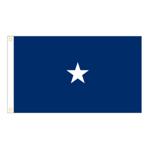 Navy 1 Star Blue Admiral Flag Grommets Finish