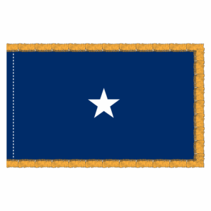 Navy 1 Star Blue Admiral Flag Fringe Finish