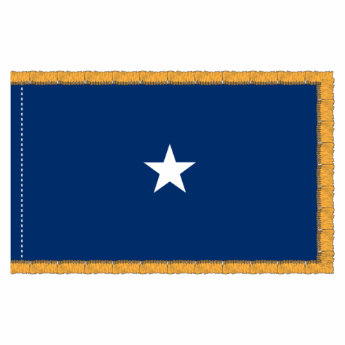 Navy 1 Star Blue Admiral Flag Fringe Finish
