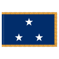 Navy 3 Star Blue Admiral Flag - Fringe