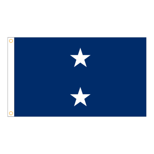 Navy 2 Star Blue Admiral Flag Grommets Finish