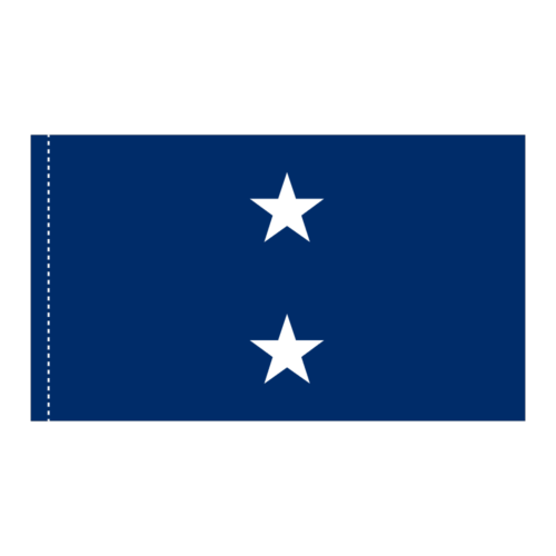 Navy 2 Star Blue Admiral Flag Pole Hem Finish