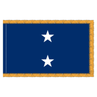 Navy 2 Star Blue Admiral Flag - Fringe