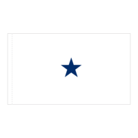 Navy 1 Star White Admiral Flag - Pole Hem
