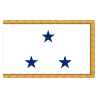 Navy 3 Star White Admiral Flag - Fringe