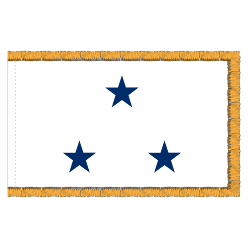 Navy 3 Star White Admiral Flag Fringe Finish