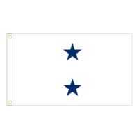 Navy 2 Star White Admiral Flag - Grommets