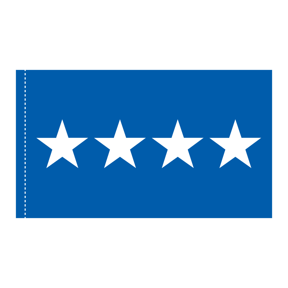 USAF 4 Star General Officer Flag - Pole Hem 2 USAF 4 Star General Officer Flag - Pole Hem