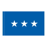 USAF 3 Star General Officer Flag - Pole Hem