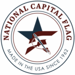 Nylon American Flag - Mounted 9 ncf logo badge round