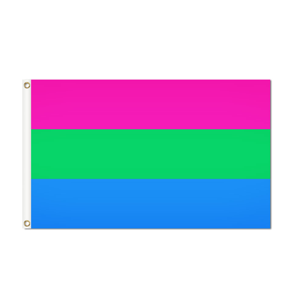 Polysexual Pride Flag - Grommets 2 Polysexual Pride Flag Grommets Finish